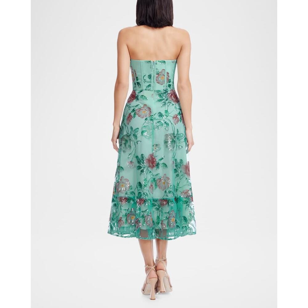Anthropologie Dress The Population Carina Strapless Sweetheart Sequin Midi L NWT - Picture 5 of 14